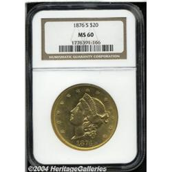 1876-S[$20] MS60 NGC.