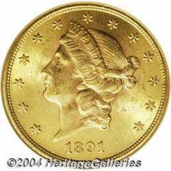 1891-S[$20] MS63 NGC.