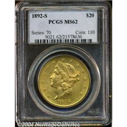 1892-S[$20] MS62 PCGS.
