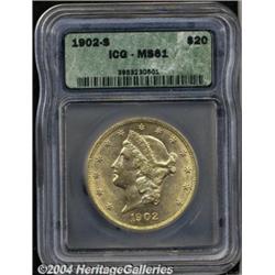 1902-S[$20] MS61 ICG.