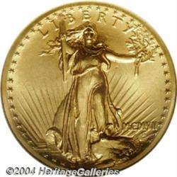 1907[$20] High Relief, Wire Rim MS65 NGC.