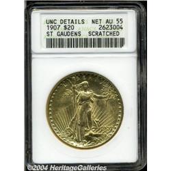 1907[$20] Arabic Numerals--Scratched--ANACS. Unc Details, Net AU55.