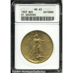 1907[$20] Arabic Numerals MS63 ANACS.