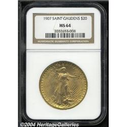 1907[$20] Arabic Numerals MS64 NGC.