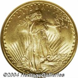 1907[$20] Arabic Numerals MS65 NGC.