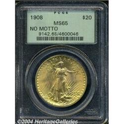1908[$20] No Motto MS65 PCGS.