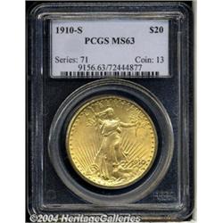 1910-S[$20] MS63 PCGS.