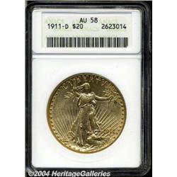 1911-D[$20] AU58 ANACS.