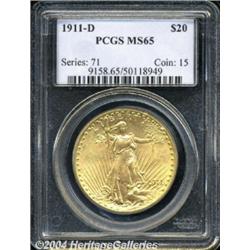 1911-D[$20] MS65 PCGS.