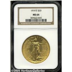 1914-S[$20] MS64 NGC.