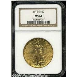 1915-S[$20] MS64 NGC.