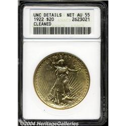 1922[$20]--Cleaned--ANACS. Unc Details, Net AU55.