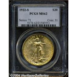 1922-S[$20] MS62 PCGS.