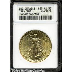 1924[$20]--Tooled, Cleaned--ANACS. Unc Details, Net AU55.