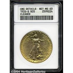 1926-S[$20]--Cleaned--ANACS. Unc Details, Net MS60.
