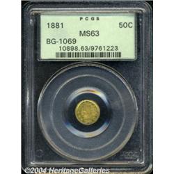 1881[50C] Indian Round 50 Cents, BG-1069, High R.4, MS63 PCGS.