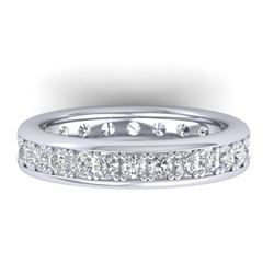 1.33 CTW Certified VS/SI Diamond Eternity Band Men's 14K White Gold - REF-127T6M - 30330