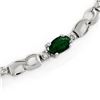 Image 2 : 7.02 CTW Emerald & Diamond Necklace 18K White Gold - REF-163X6T - 11325