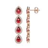 Image 2 : 7.88 CTW Tourmaline & Diamond Halo Earrings 10K Rose Gold - REF-166W8F - 41157