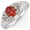 0.90 CTW Pink Tourmaline & Diamond Ring 14K White Gold - REF-50K2W - 10811