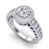 1.53 CTW VS/SI Diamond Art Deco Ring 18K White Gold - REF-454X5T - 36959