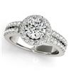 Image 1 : 1.25 CTW Certified VS/SI Diamond Solitaire Halo Ring 18K White Gold - REF-243W8F - 26736