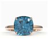 Image 1 : 6 CTW London Blue Topaz Designer Inspired Solitaire Engagement Ring 14K Rose Gold - REF-31N6Y - 2218