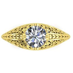 1 CTW Solitaire Certified VS/SI Diamond Ring 14K Yellow Gold - REF-277H2A - 38525