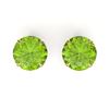 Image 1 : 4 CTW Peridot Designer Inspired Solitaire Stud Earrings 18K Yellow Gold - REF-32X2T - 21834