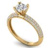 Image 2 : 1.4 CTW Certified VS/SI Diamond Solitaire Art Deco Micro Ring 14K Yellow Gold - REF-206X2T - 30413
