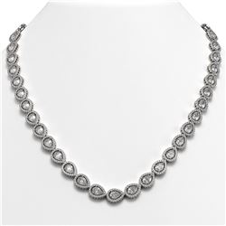 33.08 CTW Pear Diamond Designer Necklace 18K White Gold - REF-6137Y3K - 42731