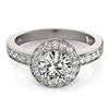 1.4 CTW Certified VS/SI Diamond Solitaire Halo Ring 18K White Gold - REF-383Y8K - 26970
