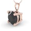 Image 1 : 1.50 CTW Black Diamond Designer Necklace 18K Rose Gold - REF-61M5H - 32360