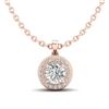 1 CTW VS/SI Diamond Solitaire Art Deco Stud Necklace 18K Rose Gold - REF-180H2A - 36966