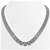 41.80 CTW Princess Diamond Designer Necklace 18K White Gold - REF-7719N3Y - 42722