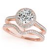 2.31 CTW Certified VS/SI Diamond 2Pc Wedding Set Solitaire Halo 14K Rose Gold - REF-593T8M - 30817