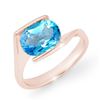 3.0 CTW Blue Topaz Ring 10K Rose Gold - REF-19M8H - 13176