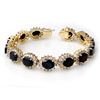 Image 1 : 35.69 CTW Blue Sapphire & Diamond Bracelet 14K Yellow Gold - REF-486W4F - 13138