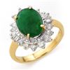 Image 1 : 4.85 CTW Emerald & Diamond Ring 14K Yellow Gold - REF-100M2H - 13174