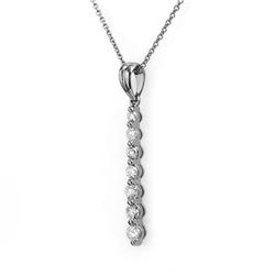 0.50 CTW Certified VS/SI Diamond Necklace 14K White Gold - REF-39M5H - 11829