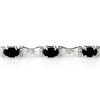 Image 2 : 7.11 CTW Blue Sapphire & Diamond Bracelet 14K White Gold - REF-82W4F - 14127