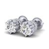2.04 CTW VS/SI Diamond Solitaire Art Deco Stud Earrings 18K White Gold - REF-361K8W - 37241