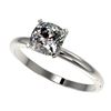 1 CTW Certified VS/SI Quality Cushion Cut Diamond Solitaire Ring 10K White Gold - REF-297H2A - 32900
