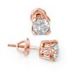 1.0 CTW Certified VS/SI Diamond Solitaire Stud Earrings 14K Rose Gold - REF-125T8M - 10502