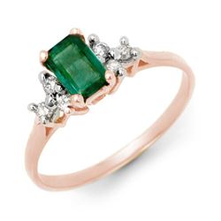 0.74 CTW Emerald & Diamond Ring 14K White Gold - REF-21N8Y - 13762