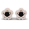 0.65 CTW Micro Pave VS/SI Diamond Earrings Moon Halo In 10K Rose Gold - REF-28A5X - 21207