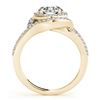 Image 4 : 2.47 CTW Certified VS/SI Diamond 2Pc Wedding Set Solitaire Halo 14K Yellow Gold - REF-626X5T - 31270