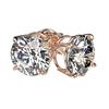 Image 4 : 2.11 CTW Certified H-SI/I Quality Diamond Solitaire Stud Earrings 10K Rose Gold - REF-285F2N - 36644