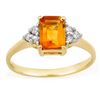 Image 1 : 1.12 CTW Citrine & Diamond Ring 10K Yellow Gold - REF-17N3Y - 11266