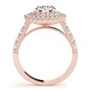 Image 4 : 2.67 CTW Certified VS/SI Diamond 2Pc Wedding Set Solitaire Halo 14K Rose Gold - REF-458W4F - 31221